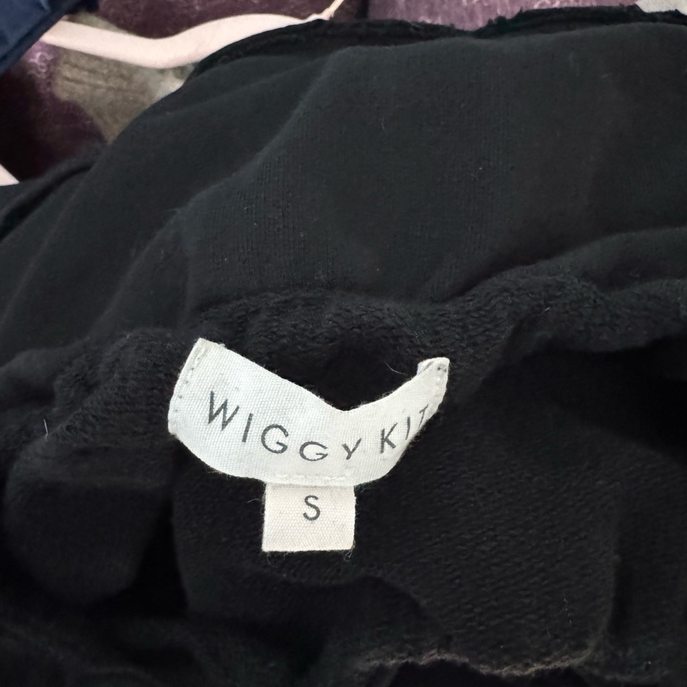 Wiggy Kit Pierrot Collar Sweatshirt black size small ruffle neck - Picture 6 of 6